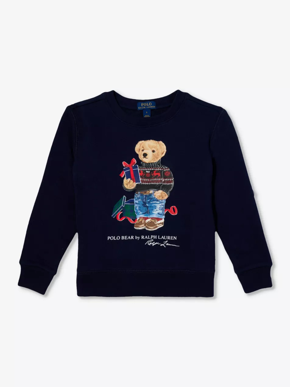 Boys' Polo Bear graphic-print cotton-jersey sweatshirt | Selfridges