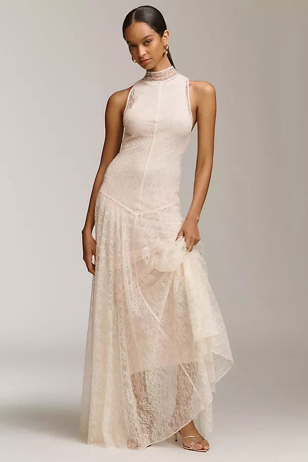 Foehn High-Neck Lace Maxi Dress | Anthropologie (US)