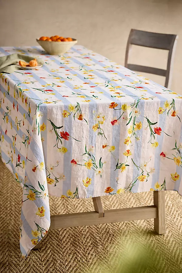 By Hope Daffodil Stripe Tablecloth | Terrain