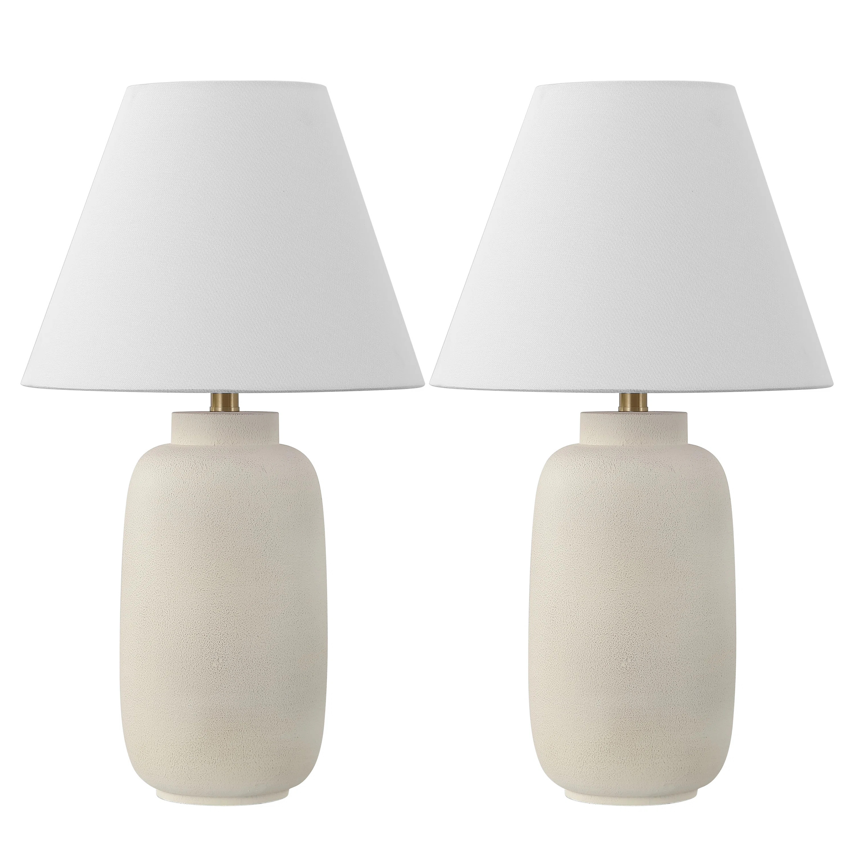 Elinore 24.5" Minimalist Scandinavian Resin/Iron Ginger Jar LED Table Lamp (Set of 2) | Wayfair North America
