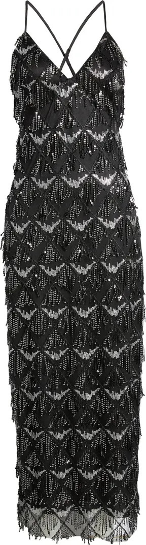 Lulus Marvelous Moment Sequin Fringe Gown | Nordstrom | Nordstrom