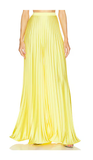 Sawyer Pleated Trousers in Tuscany Yellow | Revolve Clothing (Global)