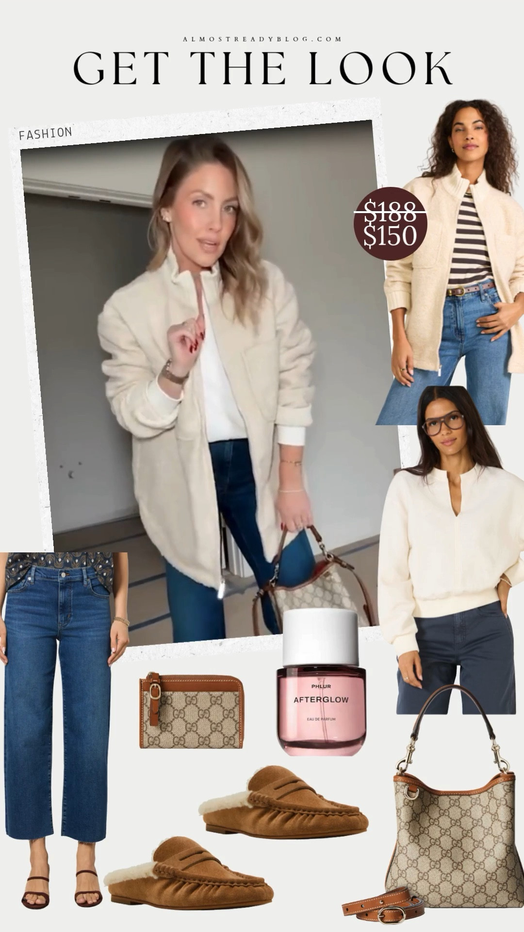 Fuzzy jacket on sale, XS jacket / XS ribbed top / 24 jeans / slides are true to size.

cream jacket, neutral shacket, casual outfit, neutral outfit, amanda west, almost ready blog.

#LTKootd #LTKOver40 #LTKPetite