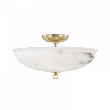 Somerset Semi Flush, 3-Light, Aged Brass, 16"W (Mds810-Agb A8N4D) | Lighting Reimagined