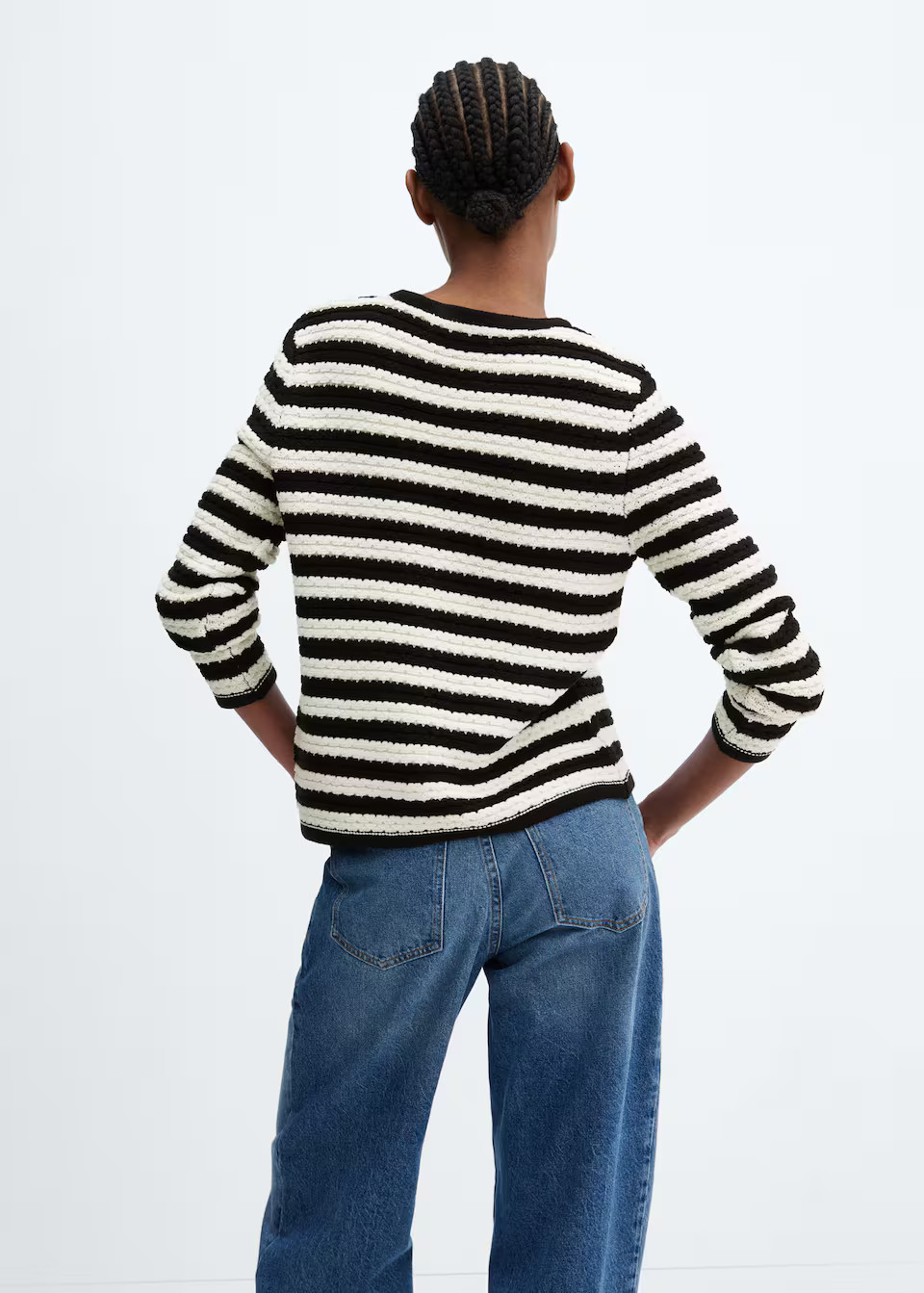 striped cardigan with jewel buttons -  Women | Mango USA | MANGO (US)