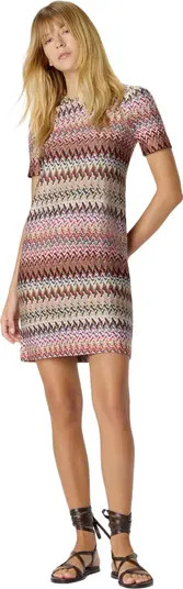 Half-sleeved Dress In Zigzag Viscose Blend | Nordstrom