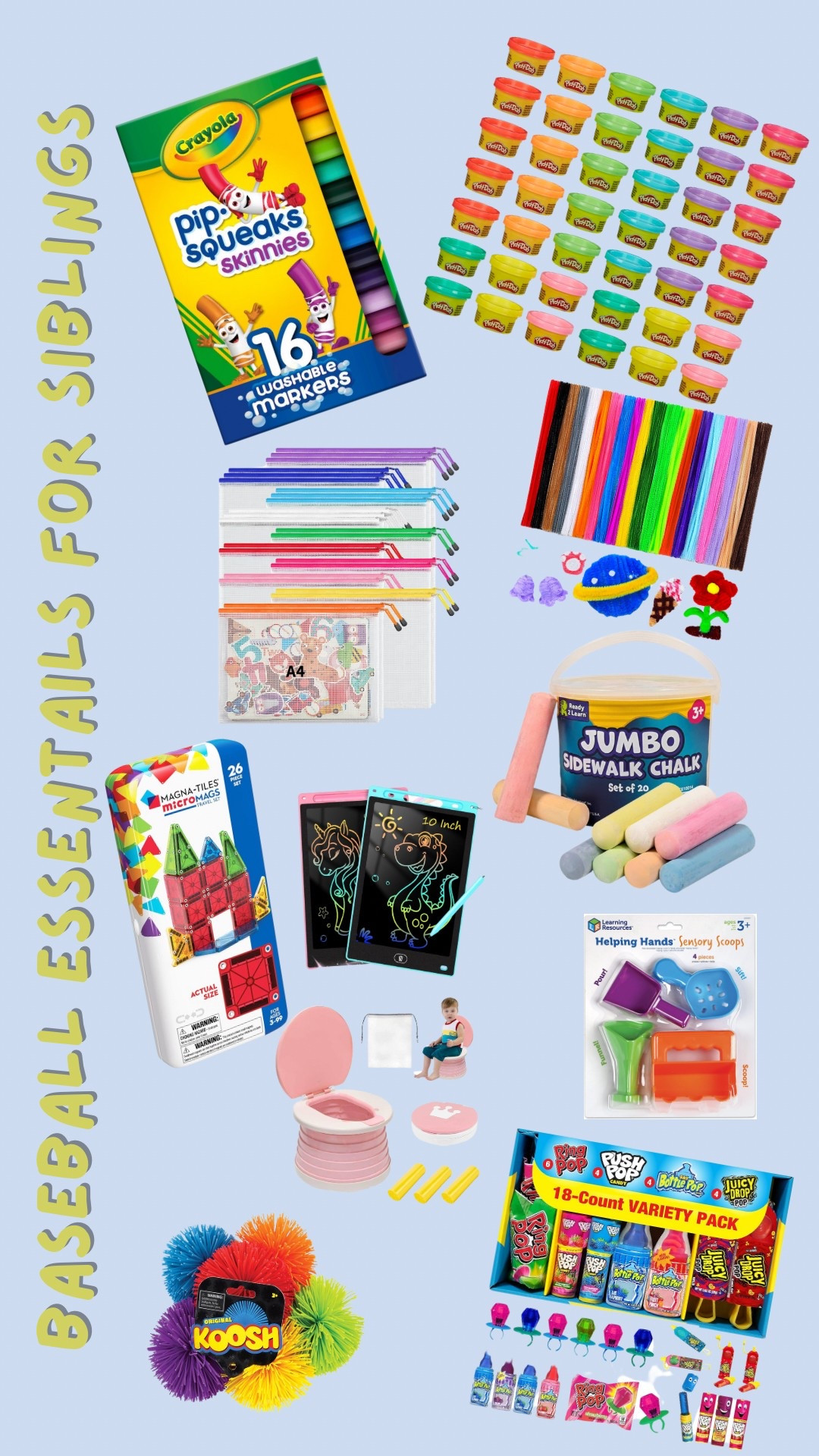 All things to keep siblings entertained during long days on a field!

#LTKKids #LTKFamily #LTKSeasonal