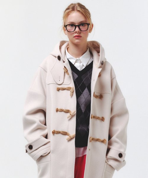 [90% of wool] Oversized Duffle Coat (IVORY) | Musinsa Global