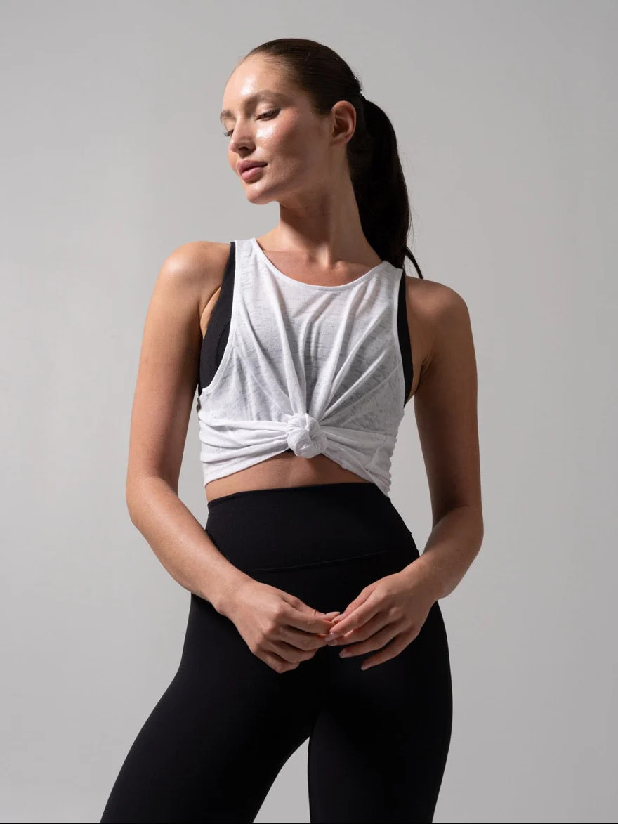 Go With The Flow Hip Tank - White | Buffbunny Collection