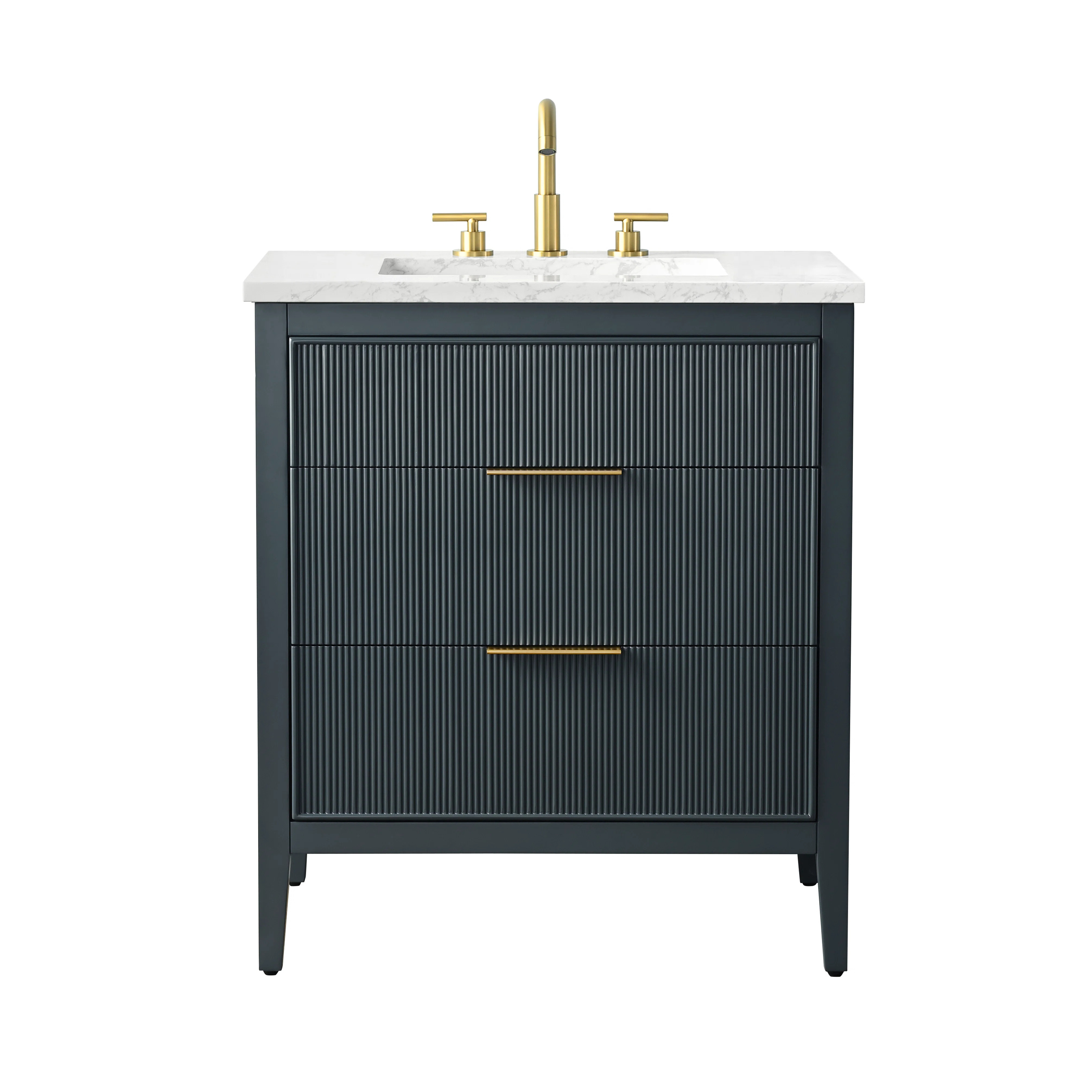 Bilroy 30'' Single Sink Bathroom Vanity with Engineered Stone Top | Wayfair North America