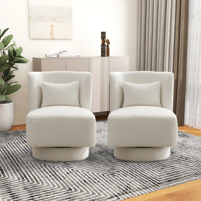 Kimberland Upholstered Swivel Barrel Chair | Wayfair North America