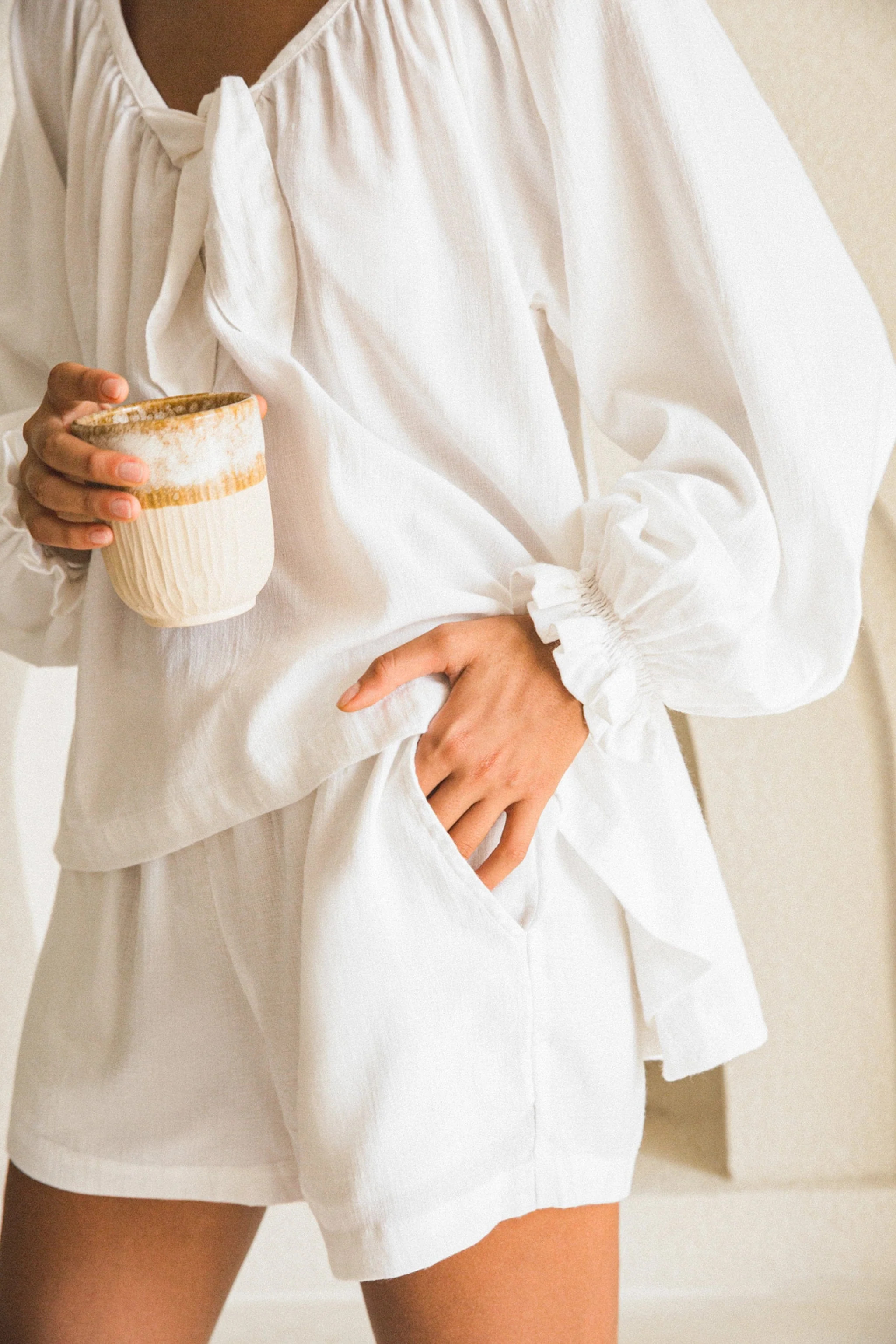 Heidi Lounge Set - Lyocell Linen - Coconut | Piyama US