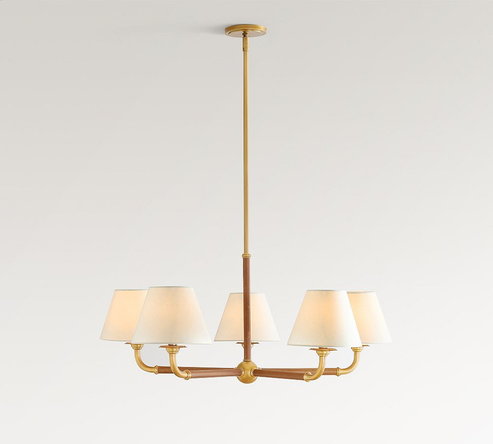 Redford Caramel Leather Chandelier (48") | Pottery Barn (US)