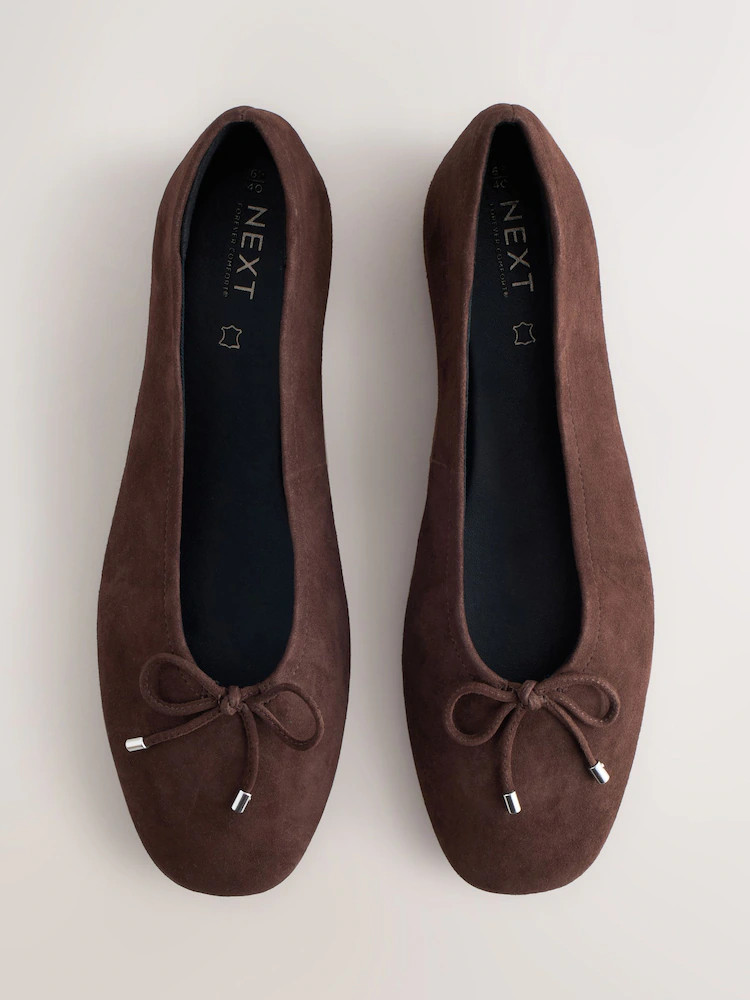 Chocolate Brown Forever Comfort® Suede High Cut Ballet Flats | Next EU