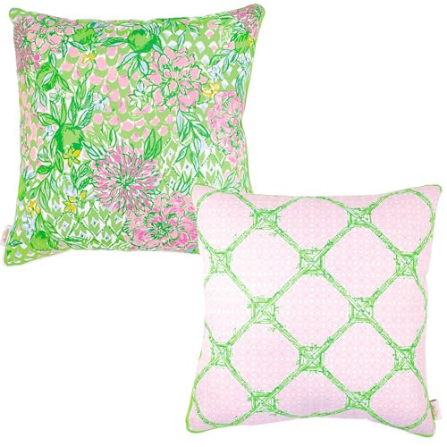Lilly Pulitzer 20" Square Decorative Throw Pillow for Indoor and Outdoor, Throw Pillow for Couch or Patio, Outdoor Pillow for Sofa or Living Room, Lime Feeling Good (Large) | Amazon (US)