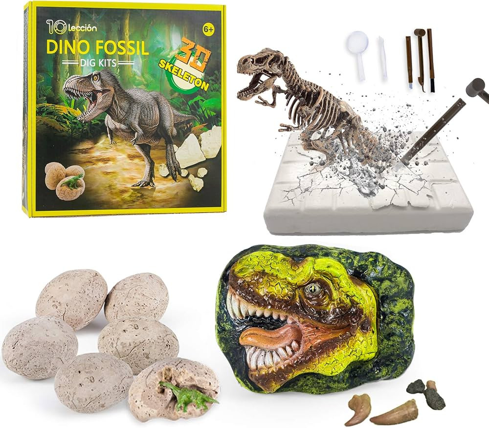 Dinosaur Fossil Digging Kit for Kids, Dinosaur Eggs Excavation Kit, Dino Fossil Dig Kit, Dinosaur... | Amazon (US)