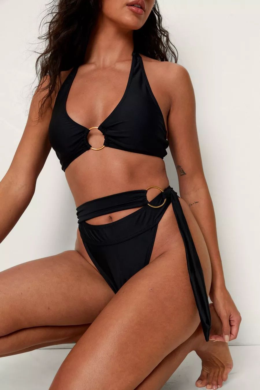 Recycled Ring Halter Belted Bikini Set | Nasty Gal (US)