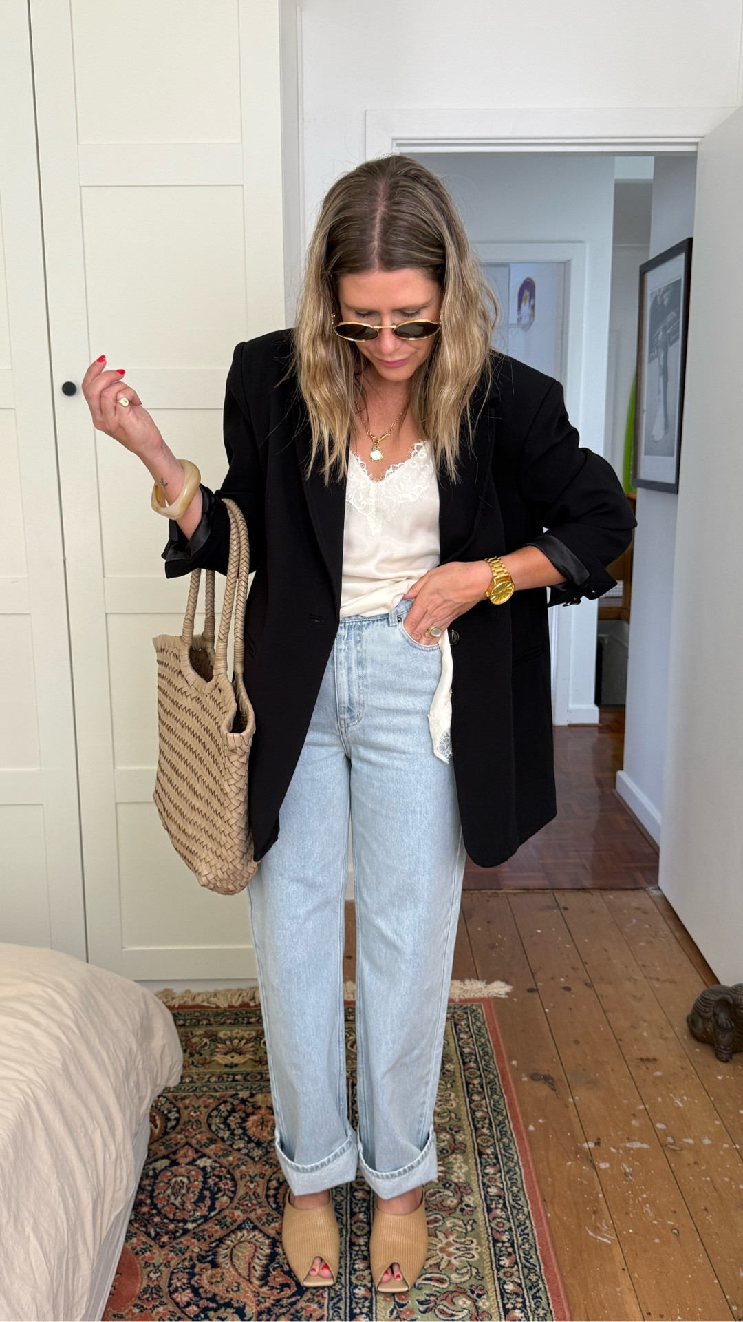 Simple fit for the office today. Love dressing up jeans for a work look — and not to forget the power of a blazer to elevate x

Wearing a 10 in the top and both 8 in the jacket and jeans 

#LTKaustralia #LTKjeans #LTKsummer