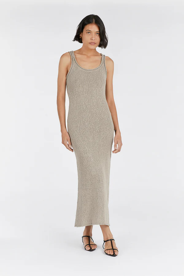 DION TAUPE BOUCLE MAXI DRESS | DISSH