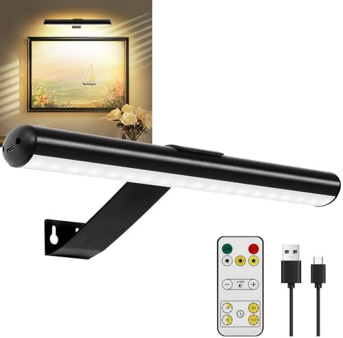 TINTINDOC Picture Light Battery,Brightness Dimmable Timer Setting,Rechargeable Painting Light for... | Amazon (US)