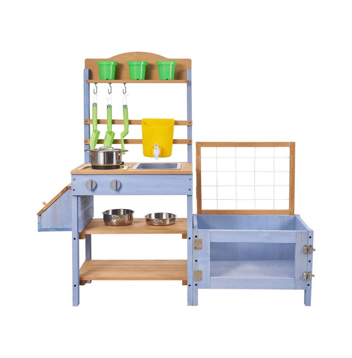 Slickblue Outdoor Wooden Mud Kitchen for Kids with Planting Box & Sink - Brown | Macy's