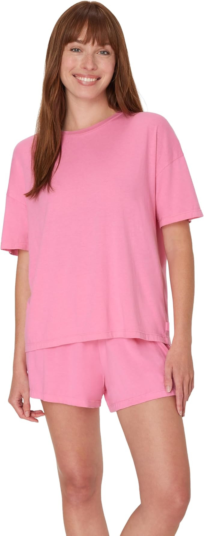 Hanes Women's Originals 2 Piece Lounge, Comfywear Supersoft Boxy T-Shirt & Sleep Shorts Loungewea... | Amazon (US)