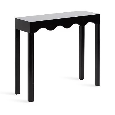 Scalloped Maida Console Table, Black, Wood | Kirkland's Home | Kirklands