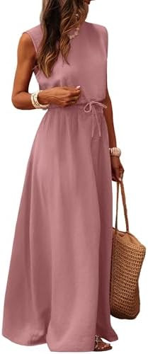 Caracilia Women's 2 Piece Maxi Skirt Sets 2026 Summer Casual Cropped Tank Top High Waisted Long S... | Amazon (US)