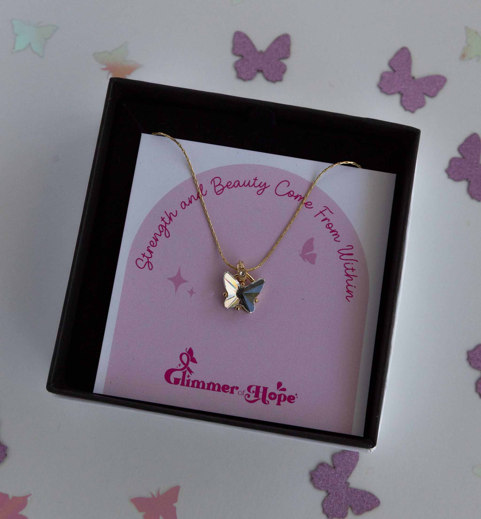 Crystal Butterfly Expandable Necklace | Shop.app