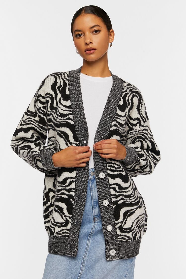 Oversized Abstract Cardigan Sweater | Forever 21 (US)