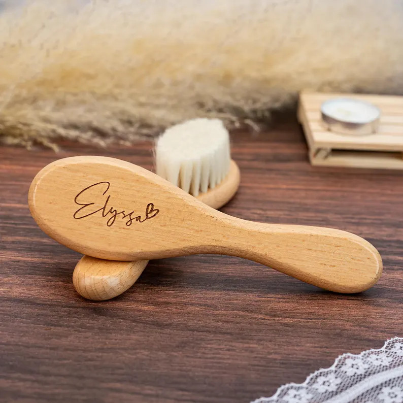 Personalised Wooden Baby Hairbrush,custom Engraved Name Brush Keepsake Gift,baby Shower,new Mom G... | Etsy (US)