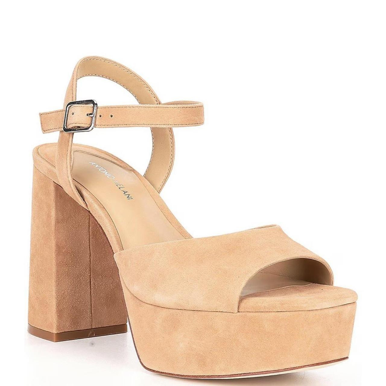 ANTONIO MELANI Bonny Suede Platform Block Heel... | Depop US