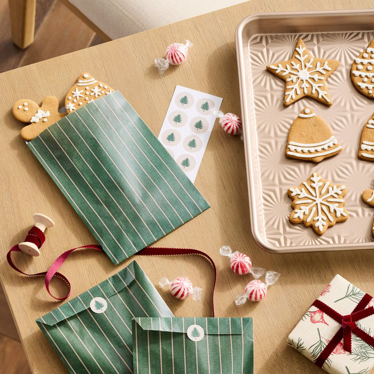 20pk Striped Treat Bags Dark Green - Hearth & Hand™ with Magnolia | Target