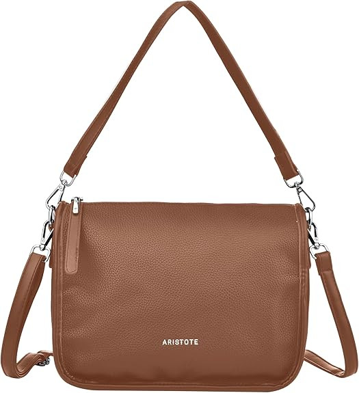 ARISTOTE Shoulder Bags for Women, Leather Purse Cute Handbag Hobo Tote Crossbody Wallet with Remo... | Amazon (US)