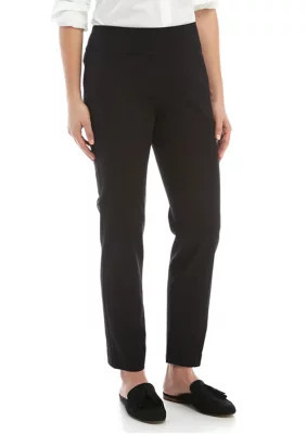 Crown & Ivy Women's Ashley Bi Stretch Pull On Pants, Black, 4 | Belk
