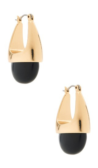 Mez Drop Hoop Earrings in Black | Revolve Clothing (Global)