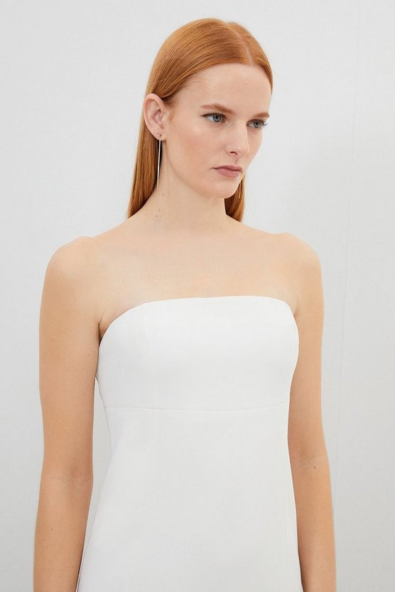 Compact Stretch Viscose Tailored Caped Mini Dress | Karen Millen UK + IE + DE + NL