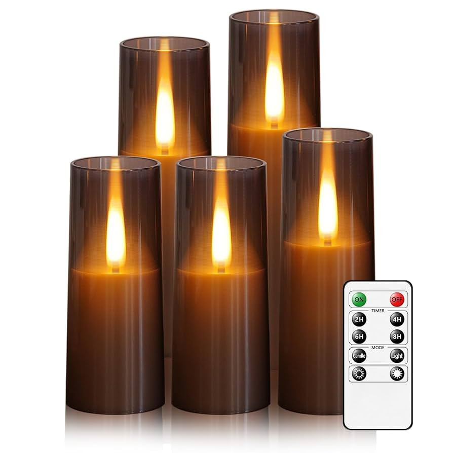 Flameless LED Candles, Upgraded Realistic Flickering Flame Battery Operated Candles with Remote T... | Amazon (US)