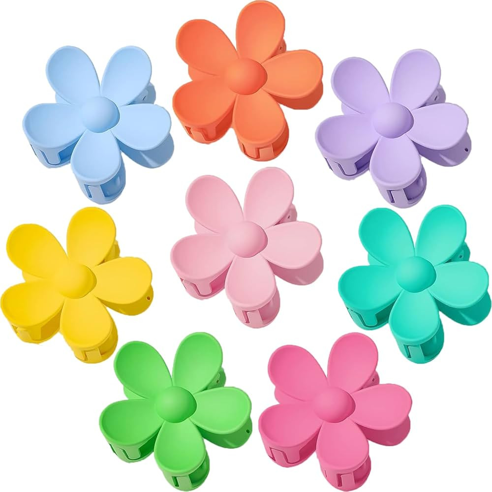 8PCS Hawaiian Flower Hair Clips for Women, Preppy Plumeria Hibiscus Hair Clips, Cute Dasiy Claw C... | Amazon (US)