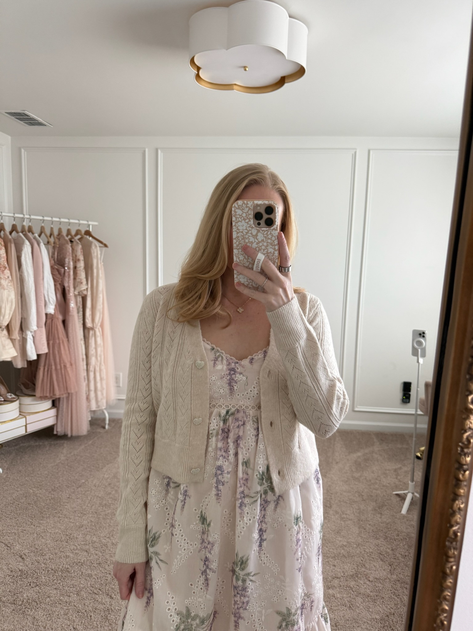 This Nordstrom midi dress would be so pretty for a spring baby or bridal shower! I have it paired here with a neutral cardigan. Wearing size small in the dress and size medium in the cardigan. Spring dresses // midi dresses // Nordstrom dresses // shower dresses // brunch dresses // Nordstrom finds // Nordstrom new arrivals 

@nordstrom 
#nordstrom
#nordstrompartner 

#LTKStyleTip #LTKSeasonal