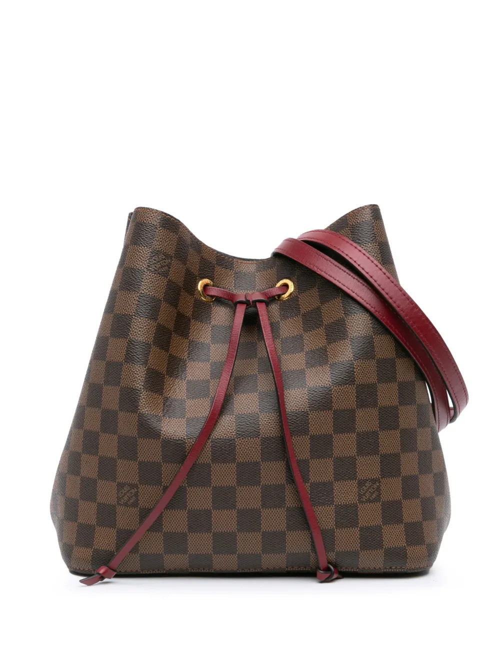 Louis Vuitton Pre-Owned 2020 Damier Ebene Neonoe bucket bag - Red | Farfetch Global