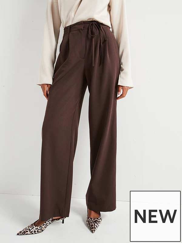 V by Very Tie Side Waist Wide Leg Trouser | Very (UK)