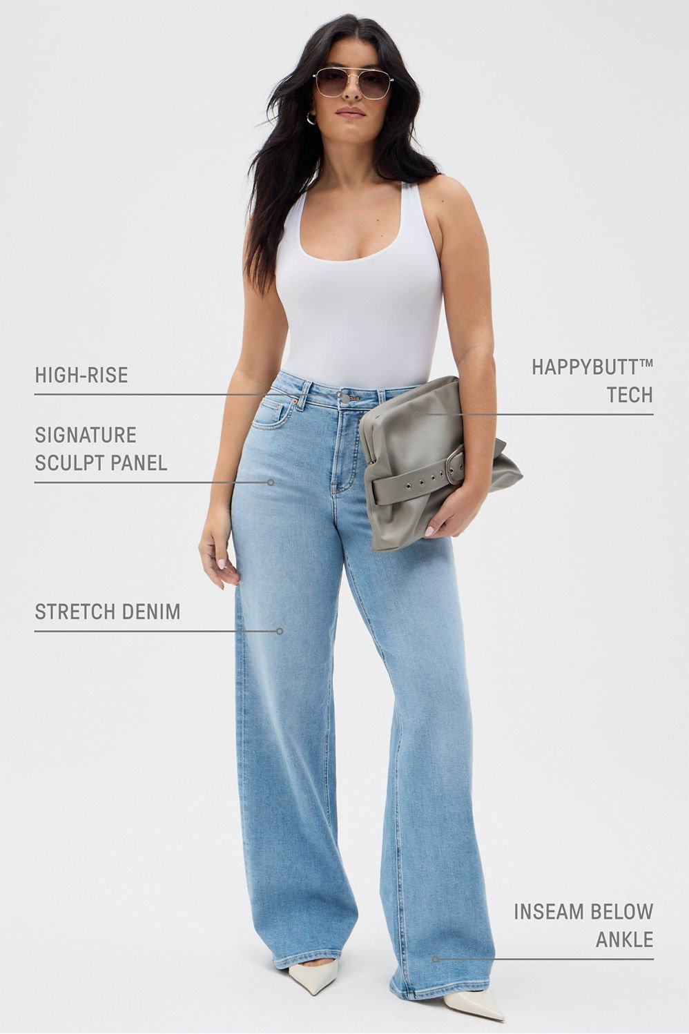 High Rise Wide Leg Jean | Fabletics