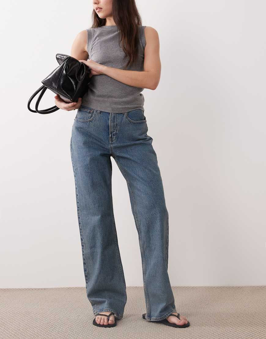 Abercrombie & Fitch high rise 90s relaxed jean in blue vintage wash | ASOS (Global)
