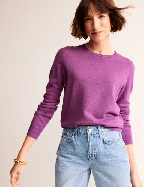 Eva Cashmere Crew Neck Sweater - Mulberry | Boden US | Boden (US)