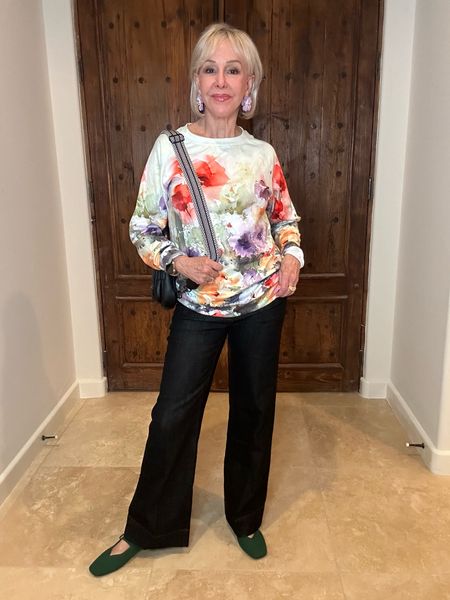 Sharing one of my sweatshirts l wore yesterday. Layering has been essential this time of year in Greece, so this pretty garden floral top was perfect and under $30 even more perfect. I am showing paired with @lovechicos wide leg high waisted jeans and also in @anatomiestyle straight leg stretch cargo pants. My softly padded medium size puffer CLUCCI backpack held my water and other necessities. Code for discount. 
A hat, sunnies and sunscreen also a must but I could not have done this trip without my comfortable @hoka sneakers. My feet were very happy all week long. 


#LTKover40 #LTKfindsunder50 #LTKSeasonal