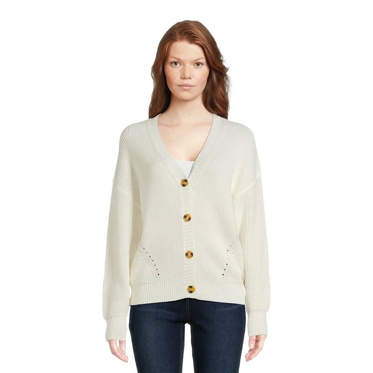 Time and Tru Women's Boyfriend Cardigan Sweater, Midweight, Sizes XS-XXXL | Walmart (US)