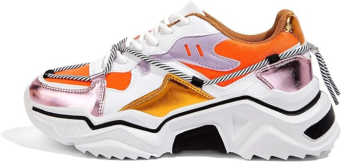LUCKY STEP Women's Platform Colorful Fashion Sneakers Retro Colorblock Stylish Cute Chunky Dad Wa... | Amazon (US)