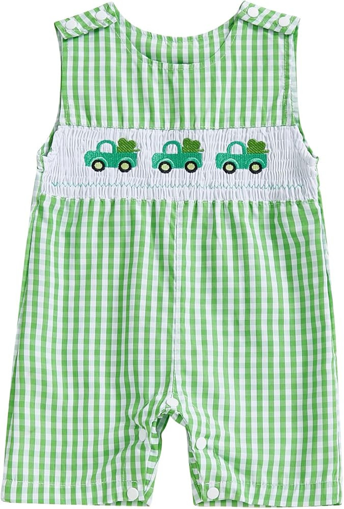 Kuriozud Smocked Baby Boy Girl Clothes Sleeveless Romper Jumpsuit Overall Newborn Infant Clothing... | Amazon (US)