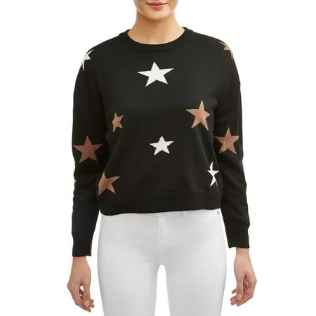 Women's Star Print Sweater | Walmart (US)
